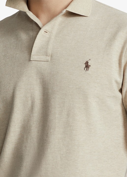 Ralph Lauren Custom slim fit polo van piqué katoen - detail 2 beige