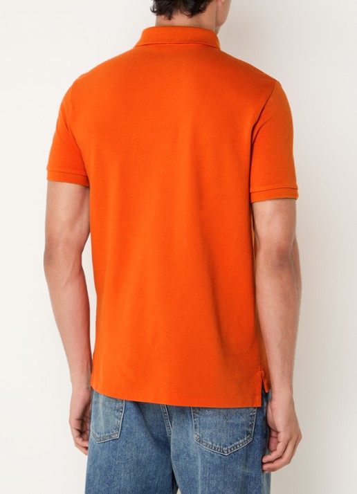 Ralph Lauren Custom slim fit polo van piqué katoen - achterkant 2 college orange / oranje