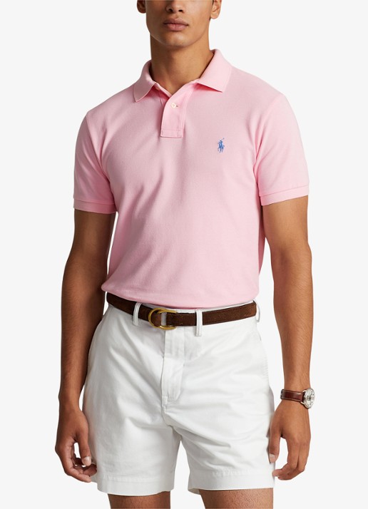 Ralph Lauren Custom slim fit polo van piqué katoen - detail 8 carmel pink / lichtroze
