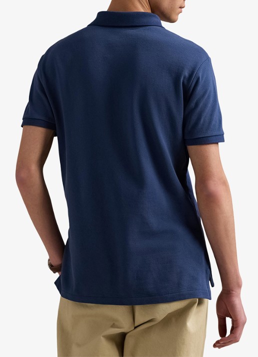 Ralph Lauren Custom slim fit polo van piqué katoen - achterkant 5 rustic navy / donkerblauw