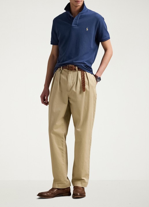 Ralph Lauren Custom slim fit polo van piqué katoen - voorkant 2 rustic navy / donkerblauw