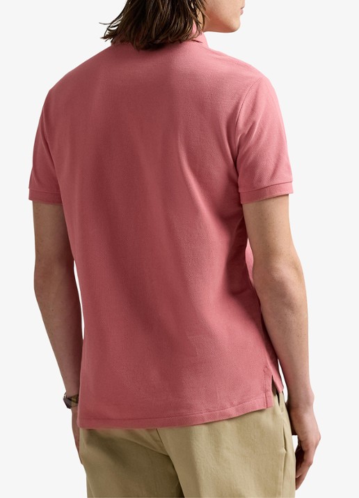 Ralph Lauren Custom slim fit polo van piqué katoen - achterkant desert rose / roze