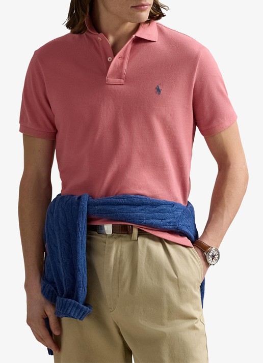 Ralph Lauren Custom slim fit polo van piqué katoen - detail 4 desert rose / roze