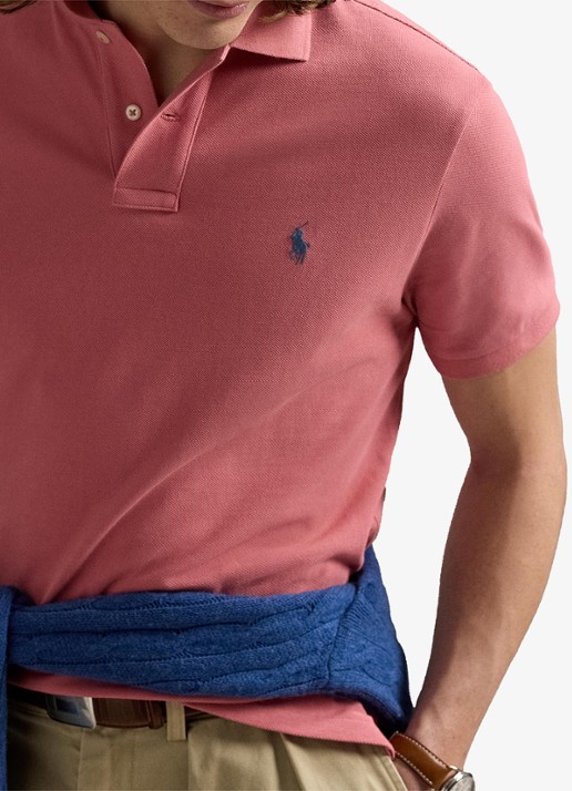 Ralph Lauren Custom slim fit polo van piqué katoen - detail 5 desert rose / roze