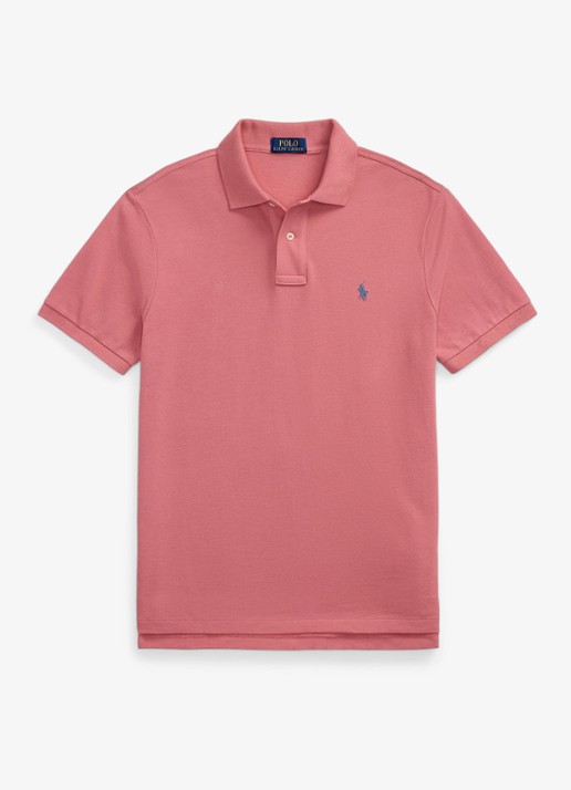 Ralph Lauren Custom slim fit polo van piqué katoen - voorkant 2 desert rose / roze
