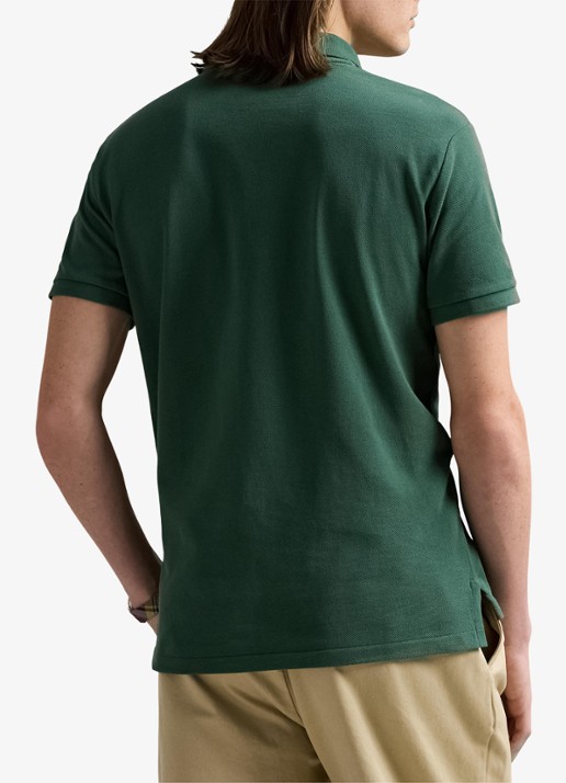 Ralph Lauren Custom slim fit polo van piqué katoen - achterkant 3 washed forest / donkergroen