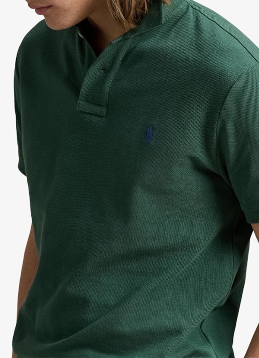 Ralph Lauren Custom slim fit polo van piqué katoen - detail 2 washed forest / donkergroen
