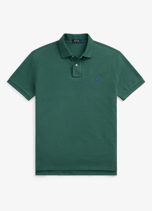 Ralph Lauren Custom slim fit polo van piqué katoen - voorkant 4 washed forest / donkergroen