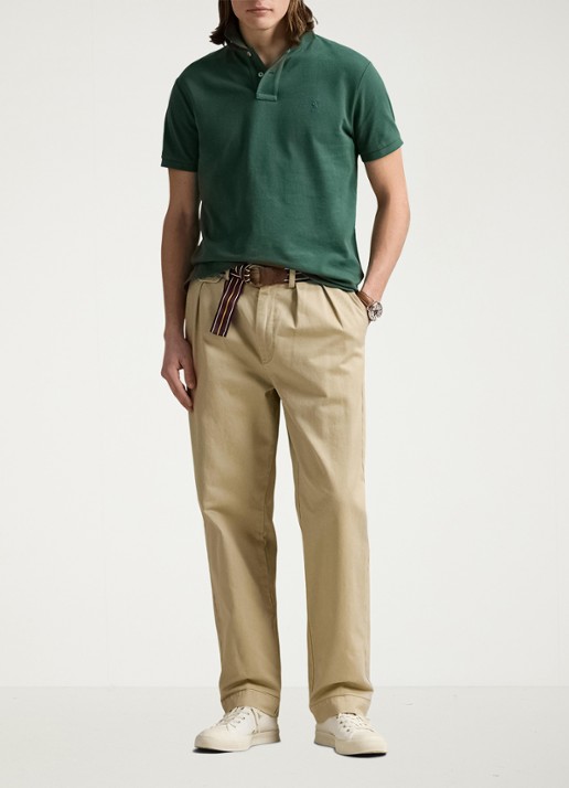Ralph Lauren Custom slim fit polo van piqué katoen - voorkant 5 washed forest / donkergroen