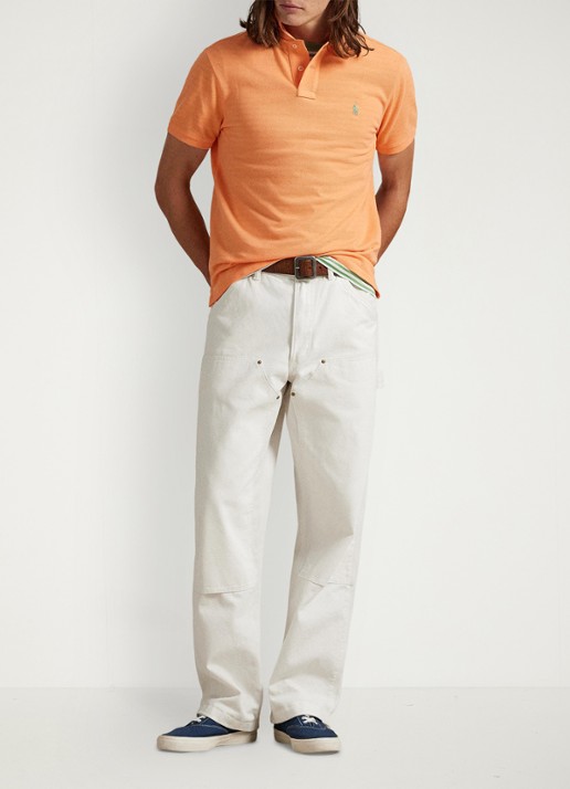 Ralph Lauren Custom slim fit polo van piqué katoen - detail 4 pompano orange / oranje