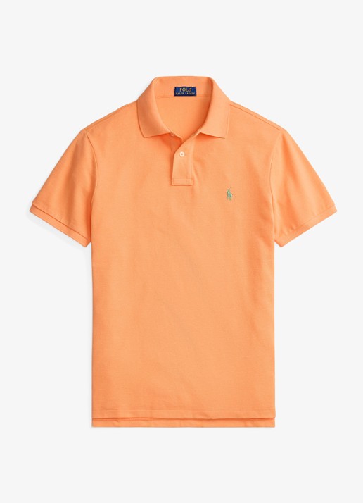 Ralph Lauren Custom slim fit polo van piqué katoen - voorkant 2 pompano orange / oranje