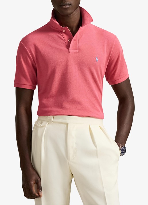 Ralph Lauren Custom slim fit polo van piqué katoen - detail 2 red sky - rood