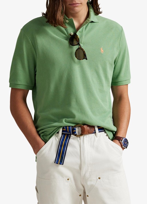 Ralph Lauren Custom slim fit polo van piqué katoen - detail 4 outback green/c2451-47x0