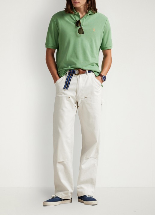 Ralph Lauren Custom slim fit polo van piqué katoen - voorkant 3 outback green/c2451-47x0