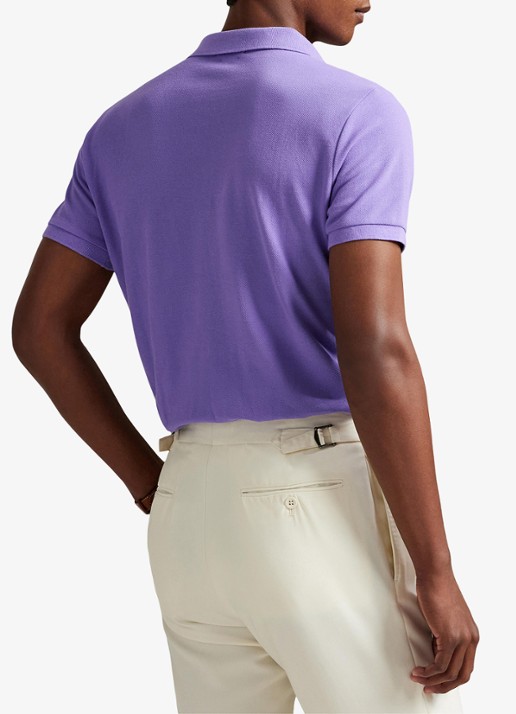 Ralph Lauren Custom slim fit polo van piqué katoen - achterkant cactus purple
