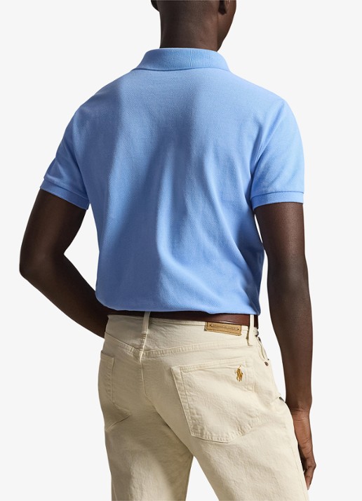 Ralph Lauren Custom slim fit polo van piqué katoen - achterkant blue lagoon/c8125-zy9g