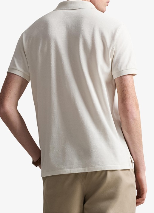 Ralph Lauren Custom slim fit polo van piqué katoen - achterkant antique cream/c7114-zxw3