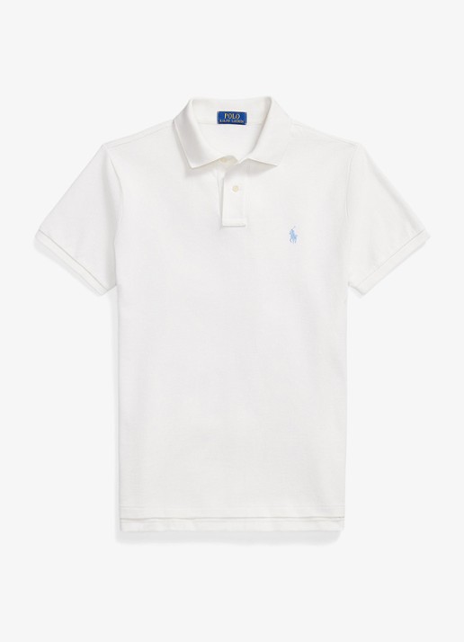 Ralph Lauren Custom slim fit polo van piqué katoen - voorkant 4 antique cream/c7114-zxw3