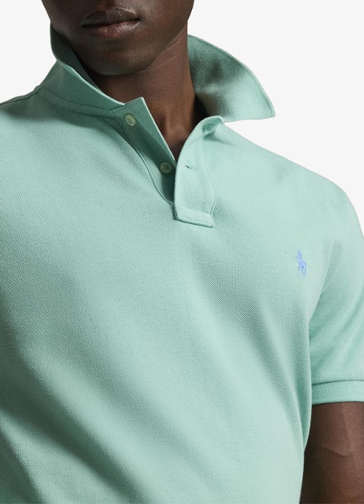 Ralph Lauren Custom slim fit polo van piqué katoen - detail 3 celadon/c7109-zyv9