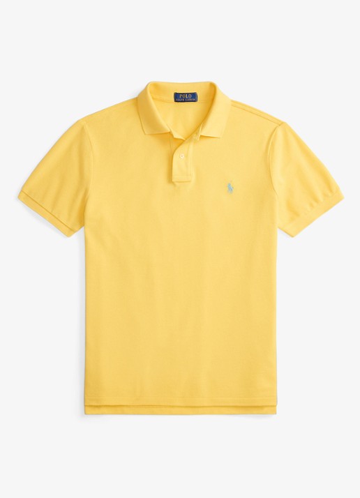 Ralph Lauren Custom slim fit polo van piqué katoen - voorkant sunfish yellow/c7109-zxvx