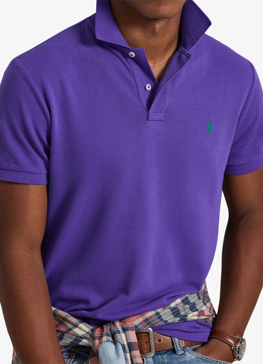 Ralph Lauren Custom slim fit polo van piqué katoen - detail 4 cabana purple/c5223-zywt