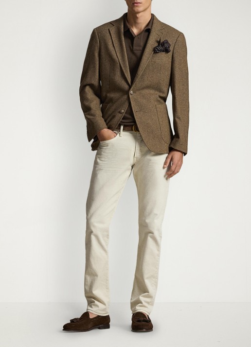 Ralph Lauren Custom slim fit polo van piqué katoen - detail nutmeg brown / bruin