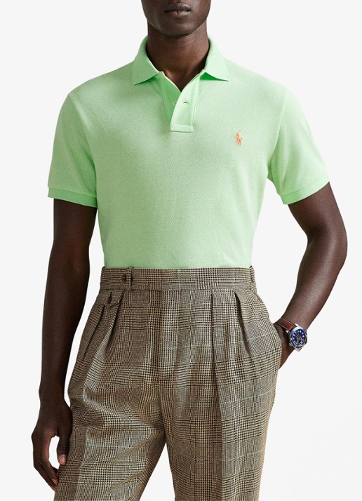 Ralph Lauren Custom slim fit polo van piqué katoen - voorkant 2 cruise lime/c2113-zyva