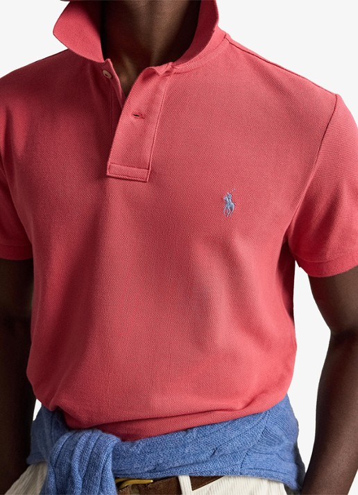 Ralph Lauren Custom slim fit polo van piqué katoen - detail 4 nantucket red / rood