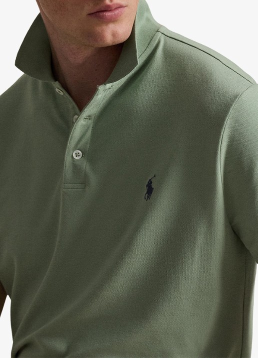 Ralph Lauren Custom slim fit stretch mesh Polo-shirt - detail 5 light green / lichtgroen