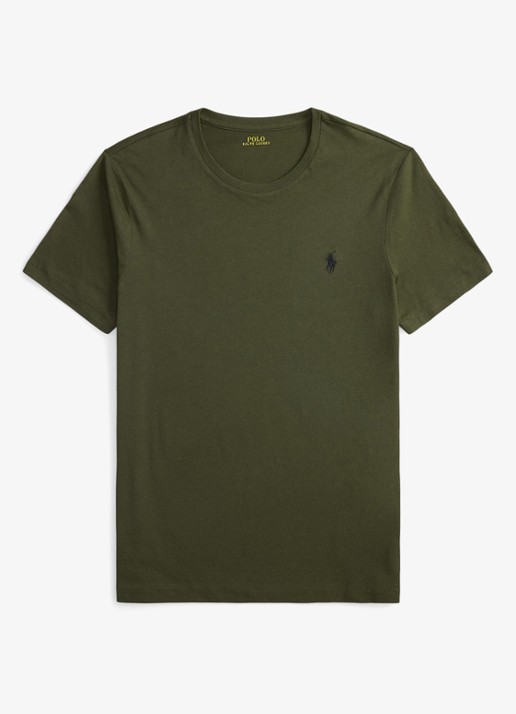 Ralph Lauren Custom slim fit T-shirt met logoborduring - voorkant 3 company olive/c9760