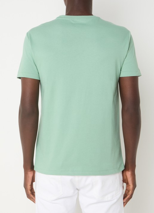 Ralph Lauren Custom slim fit T-shirt met logoborduring - achterkant 4 faded mint / mint