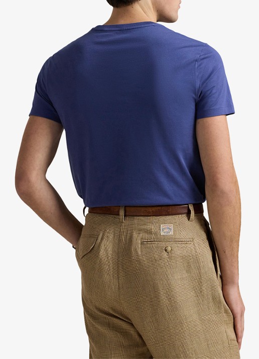 Ralph Lauren Custom slim fit T-shirt met logoborduring - achterkant 3 earth blue/c8135-45tz