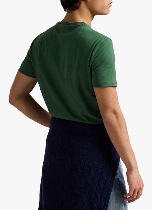 Ralph Lauren Custom slim fit T-shirt met logoborduring - achterkant 5 washed forest/c7598-45tx