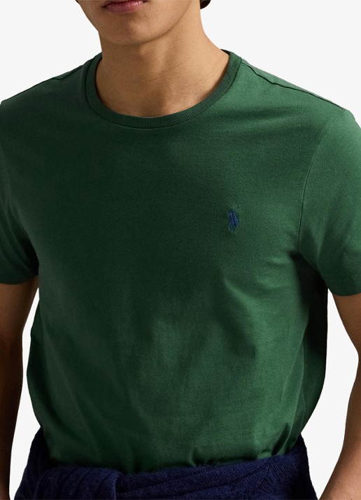 Ralph Lauren Custom slim fit T-shirt met logoborduring - detail 2 washed forest/c7598-45tx