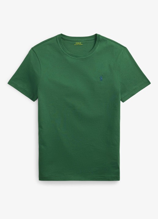 Ralph Lauren Custom slim fit T-shirt met logoborduring - voorkant 3 washed forest/c7598-45tx