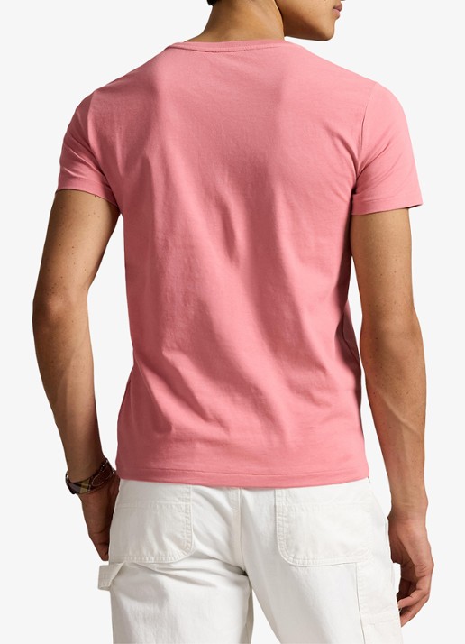 Ralph Lauren Custom slim fit T-shirt met logoborduring - achterkant 5 desert rose/c7524-45u6