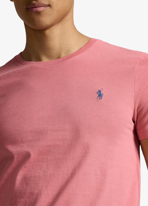 Ralph Lauren Custom slim fit T-shirt met logoborduring - detail 2 desert rose/c7524-45u6