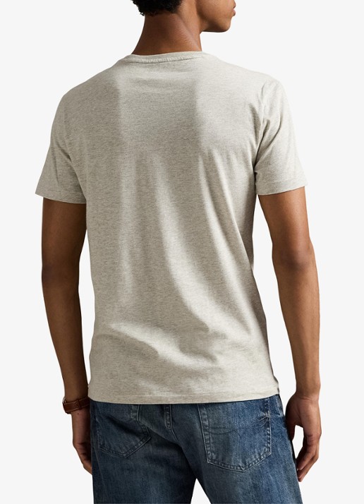 Ralph Lauren Custom slim fit T-shirt met logoborduring - achterkant 5 light sport heather/c5956-45u3