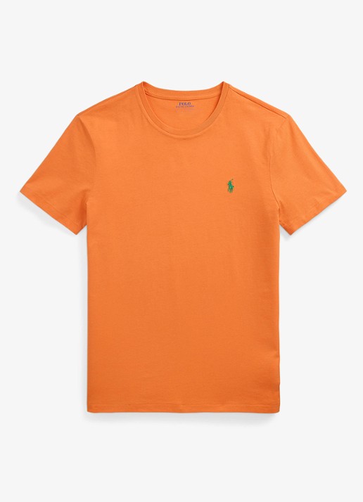 Ralph Lauren Custom slim fit T-shirt met logoborduring - voorkant 2 bedford orange/c5190-46xa