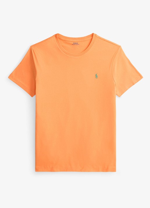 Ralph Lauren Custom slim fit T-shirt met logoborduring - voorkant pompano orange/c5566-47x1