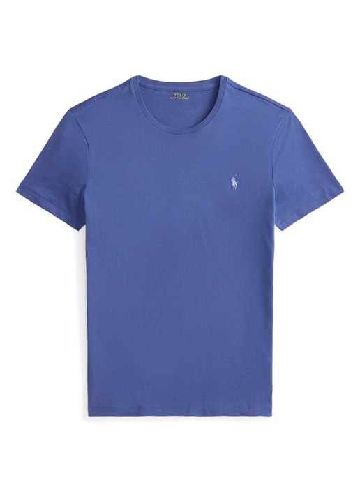 Ralph Lauren Custom slim fit T-shirt met logoborduring - voorkant 4 old royal/c7215-47ww