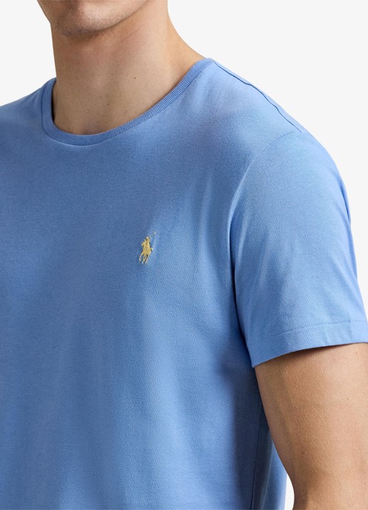 Ralph Lauren Custom slim fit T-shirt met logoborduring - detail 2 bristol blue/c1359-47wx