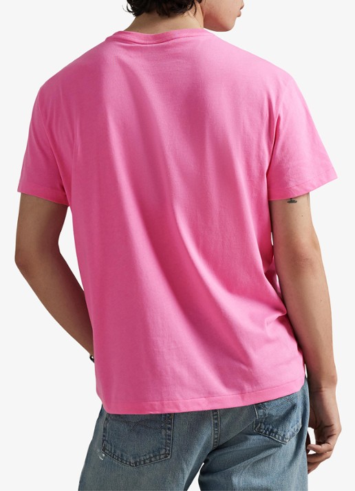 Ralph Lauren Custom slim fit T-shirt met logoborduring - achterkant 3 baja pink/c6995-zyvc