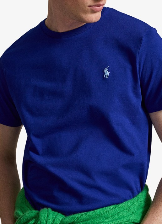 Ralph Lauren Custom slim fit T-shirt met logoborduring - detail 2 classic azure / blauw
