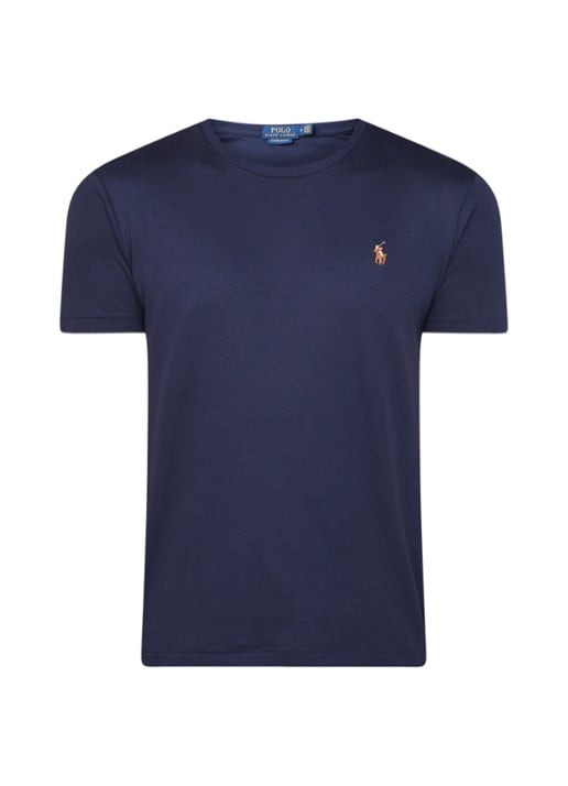 Ralph Lauren Custom slim fit T-shirt met ronde hals  - voorkant 5 rfd nvy
