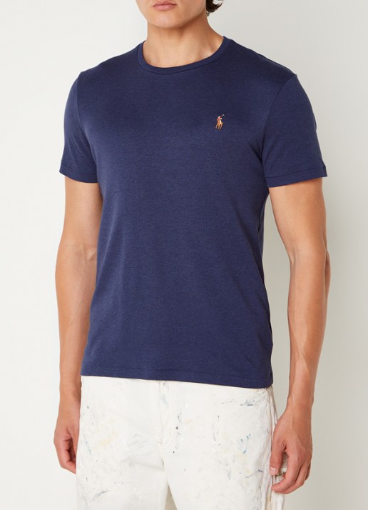 Ralph Lauren Custom slim fit T-shirt met ronde hals  - detail 4 rfd nvy