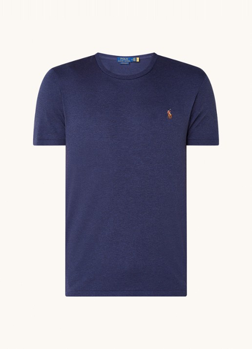 Ralph Lauren Custom slim fit T-shirt met ronde hals  - voorkant 7 rfd nvy
