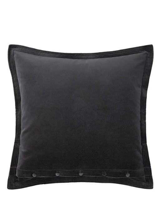 Ralph Lauren Cvelvet sierkussenhoes 50 x 50 cm - voorkant 3 antraciet