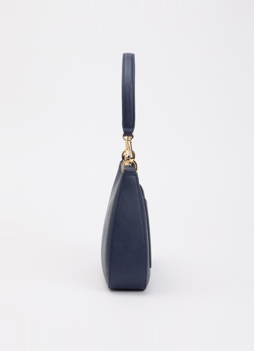 Ralph Lauren Danni schoudertas van leer met afneembare schouderriem - detail 2 donkerblauw