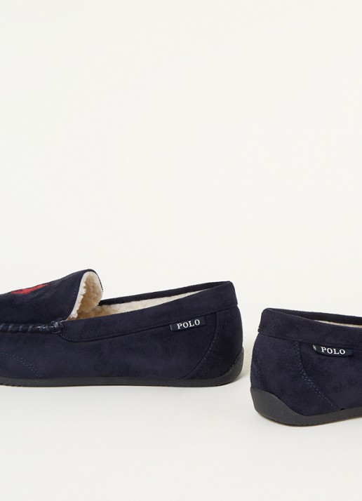 Ralph Lauren Declan pantoffel met logoborduring  - detail 2 indigo